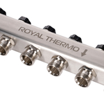 Коллектор Royal Thermo нерж. в сборе универсальный 1quot; ВР-3/4quot; НР с автомат. воздухоотвод-ми 6 вых.