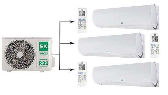 Мульти сплит-система на 3 комнаты Euroklimat Futura EKSF-20HNSх3/EKOG-70HIS3