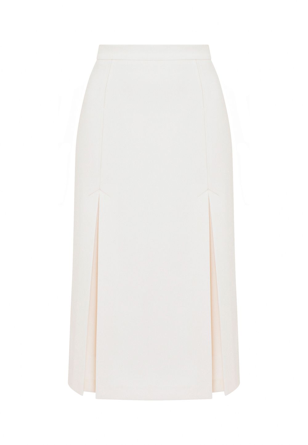 Белая юбка миди со складками (в оттенке айвори)