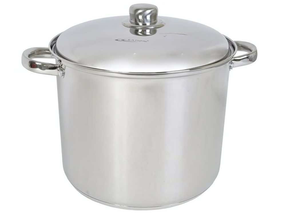 Кастрюля 9л нерж Гретта с металлической крышкой, ТРС