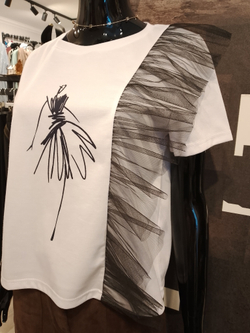 Футболка комбинированная с сеткой