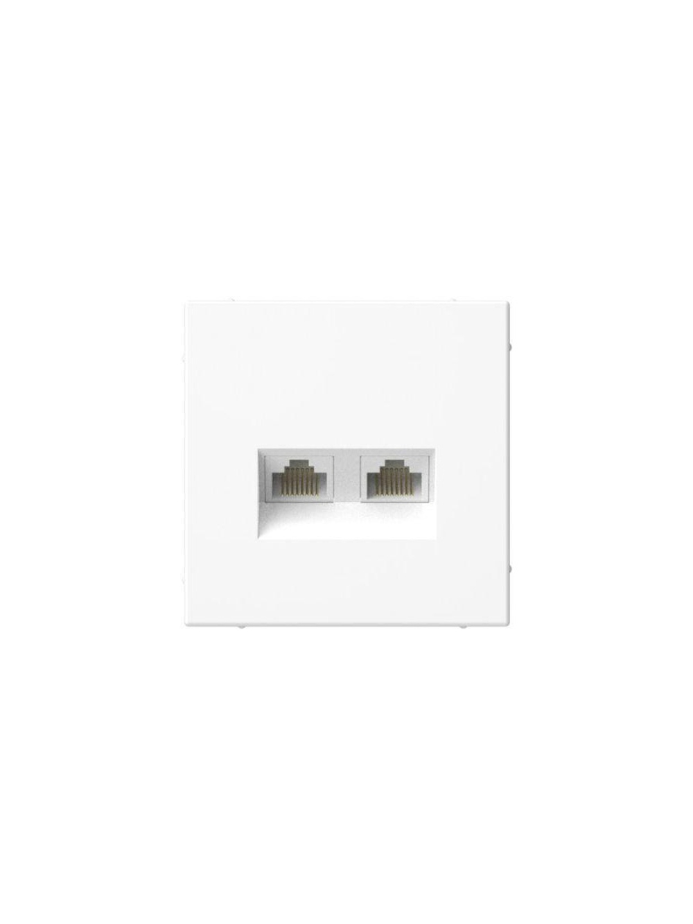 Розетка компьютерная 2-м ArtGallery RJ45 + RJ45 кат.5E механизм бел. SE GAL000185