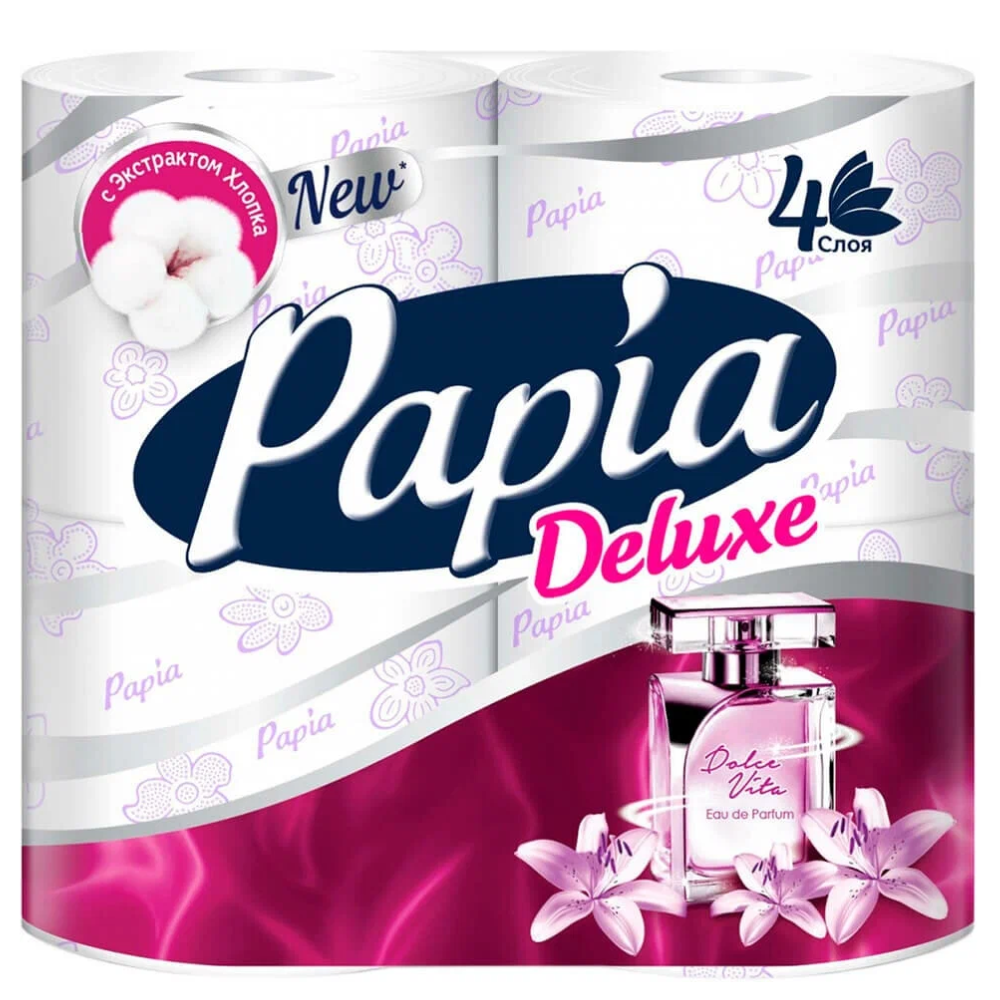 Туалетная бумага Papia Deluxe 4 шт