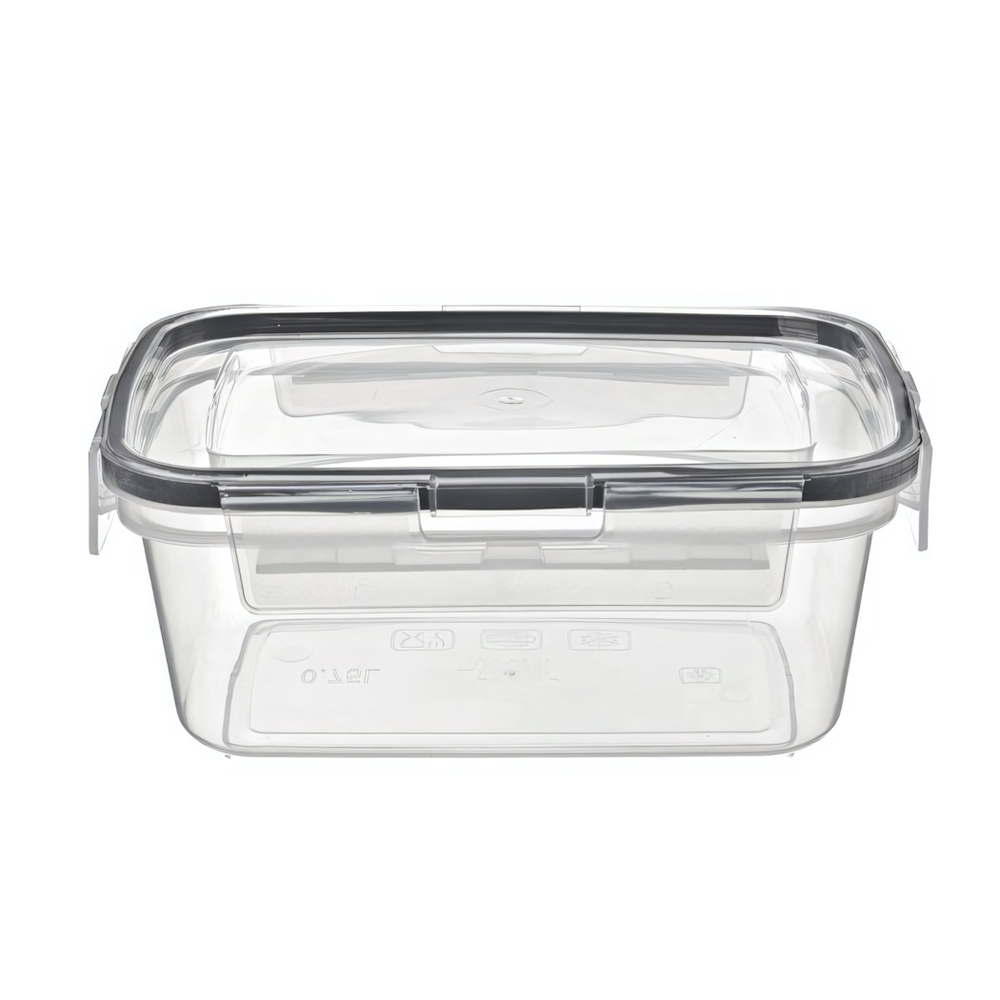 Контейнер для продуктов герметичный прямоугольный 0,75л с защелками (бесцветный)