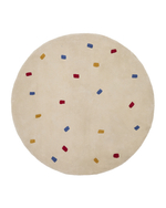 Ковер Luli белый хлопок с разноцветными точками Ø 120 см