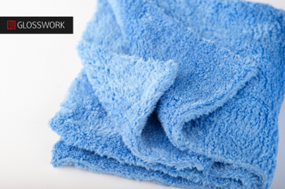 Glosswork Coral fleece Microfiber towel 40x40cm, 500gsm, синий, микрофибровое полотенце