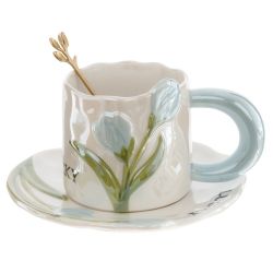 GAEM Чашка с блюдцем и ложкой, 240 мл, L15 W15 H7,5 см, 4в.