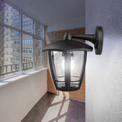 Садово-парковый светильник ЭРА «Дели 3» НБУ 07-60-004-Ч черный 6-гранный настенный IP44 Е27 max 60Вт