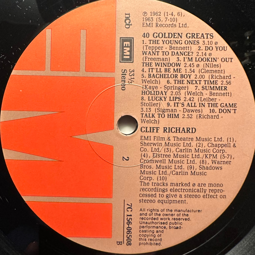 Cliff Richard - 40 Golden Greats 2LP (Скандинавия 1977г.)