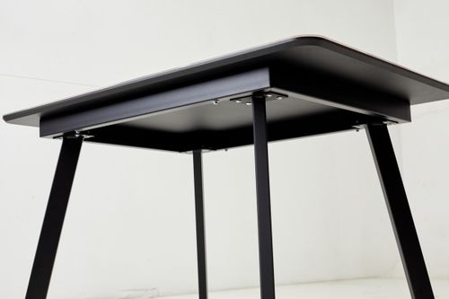 Стол АРУБА 140 нераздвижной МОНБЛАН, стекло/ ЧЕРНЫЙ каркас