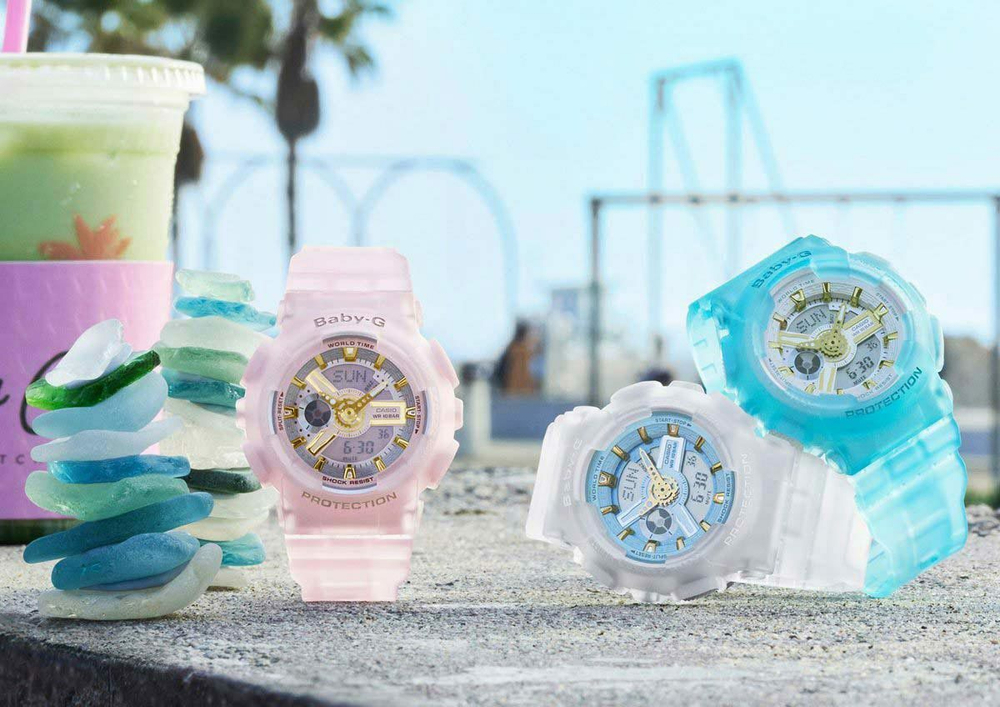 Японские наручные часы Casio Baby-G BA-110SC-7AER с хронографом