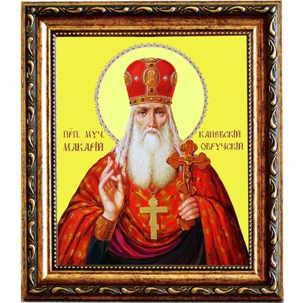Макарий Каневский, Пинский, Овручский, Переяславский, архимандрит, преподобномученик. Икона на холсте.