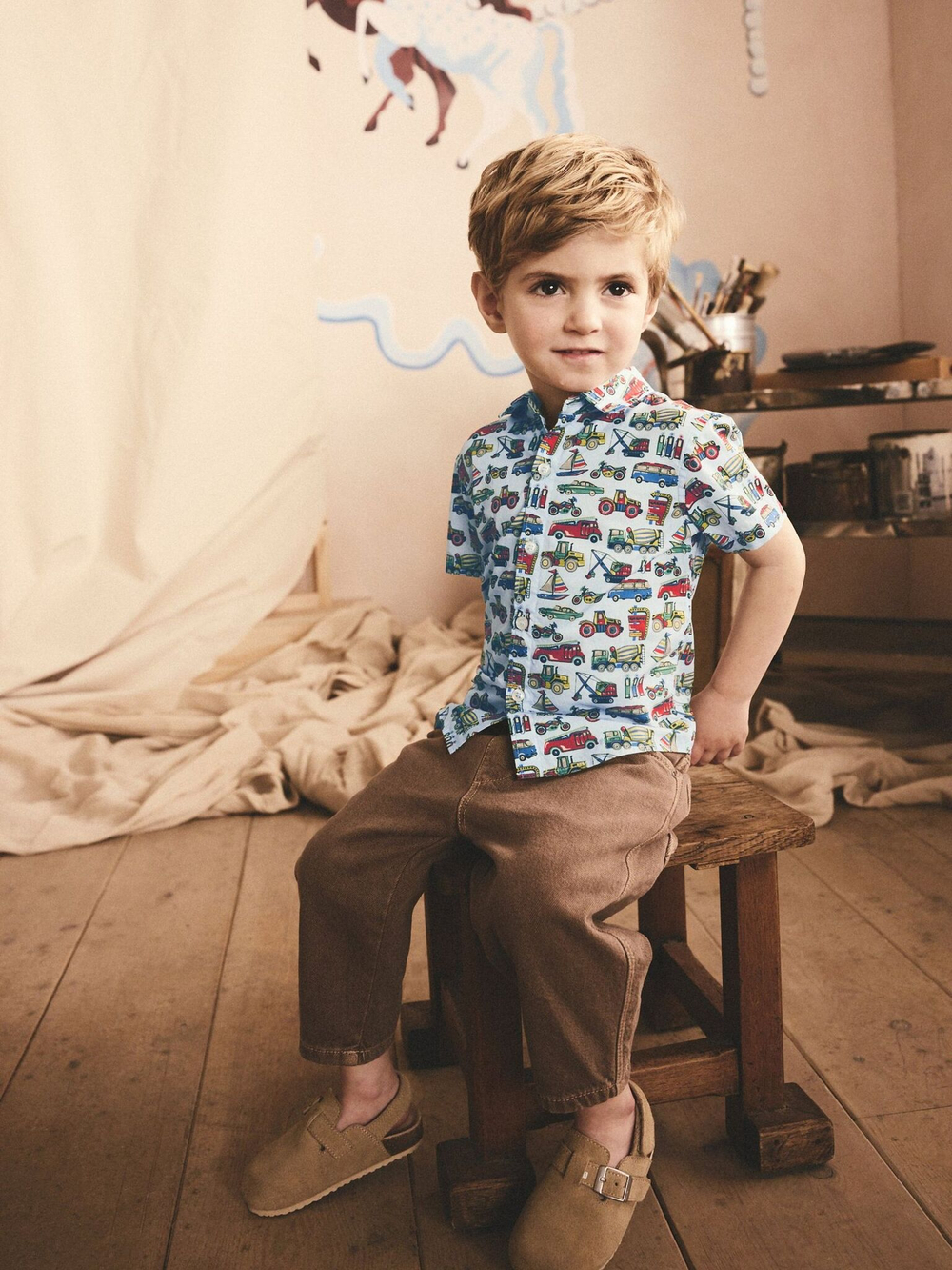 Рубашка с коротким рукавом для мальчика Next E95-434, Голубой