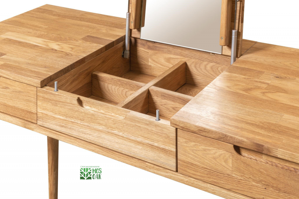 Стол туалетный из массива дуба с зеркалом Nord-2