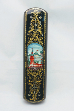 Шкатулка-пенал для ручки "Москва. Зима" худ. А. Чигарева 17.5х4.5см