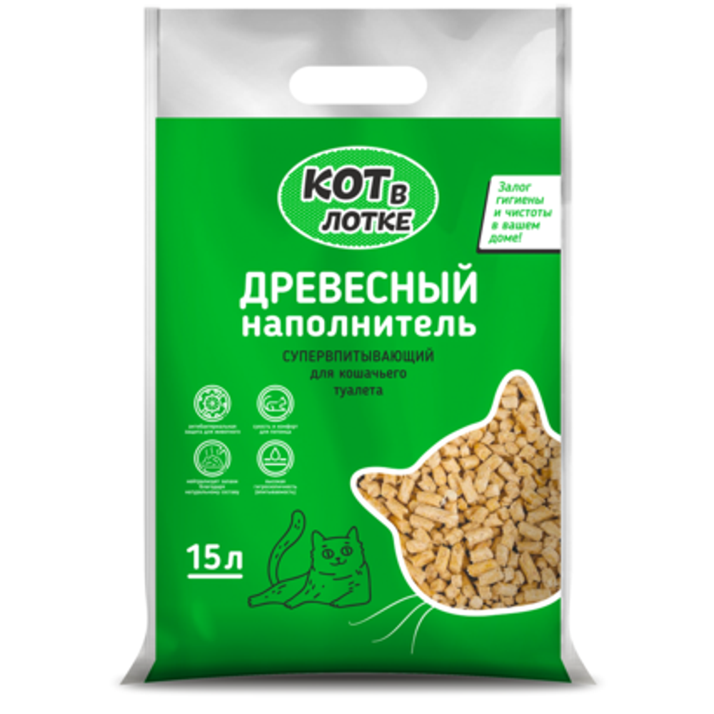 КОТ в лотке наполнитель древесный