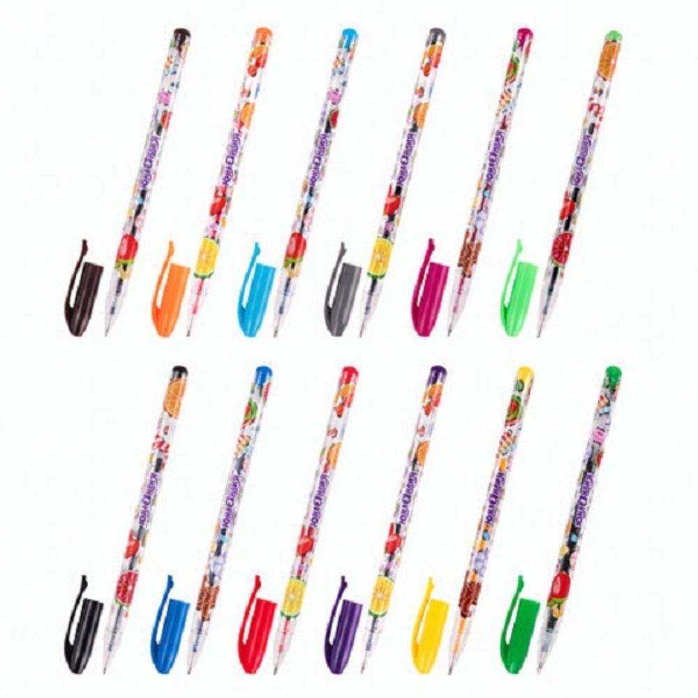 Набор гелевых ручек 12цв. Юнландия, 0,4мм, корпус с рисунком