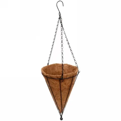 Кашпо для цветов 2,5л «Коковита» с кокосовым волокном, подвесное, конус, d=20см ДоброСад