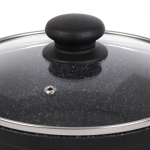 Кастрюля алюминий, антиприг, 3 л, крышка стекло, Каменная, кругл, Нева Металл, Гранит, L186630i, инд