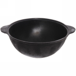 Казан чугунный 7 литров с крышкой с плоским дном