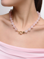 Колье "Bon" из розового кварца Gold