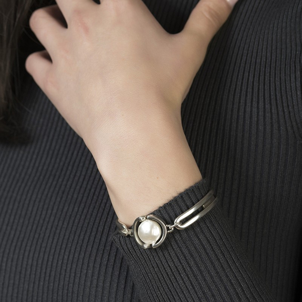 Браслет Ciclon Autentica металлический с жемчуком Swarovski C211100-40-0 BW/S