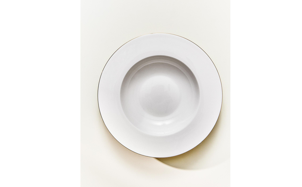 Zara Home тарелка глубокая из костяного фарфора, цвет золотой, 23 см