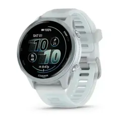 Умные часы Garmin Forerunner 570 - 42 мм Алюминий облачно-голубой с полупрозрачным ремешком белого/облачно голубого цвета
