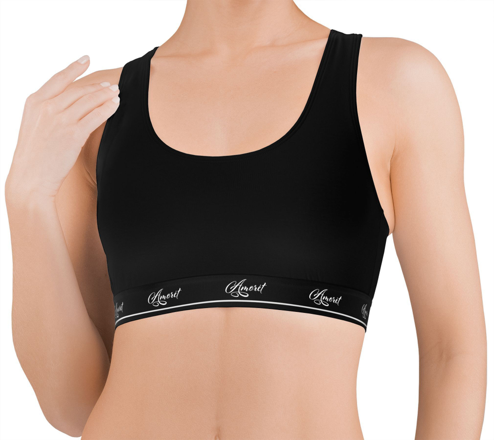 Хлопковый бюстгальтер-топ в спортивном стиле (Размер: XL) (Цвет: белый)