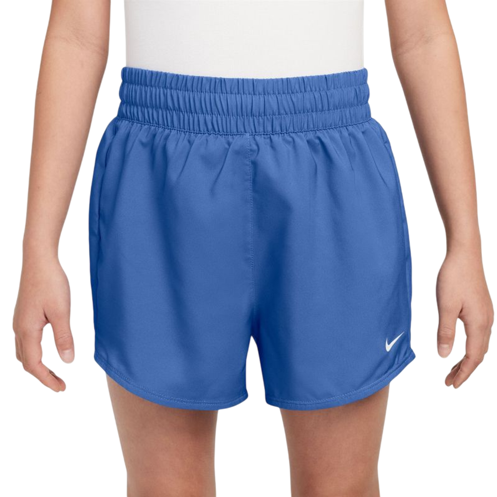 Шорты для девочки теннисные Nike Kids Dri-Fit One High-Waisted Woven Training - comet blue/white