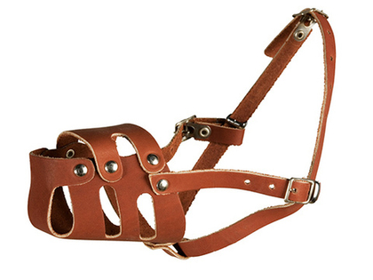 КАСКАД Намордник кожаный цельнокроеный для спаниеля