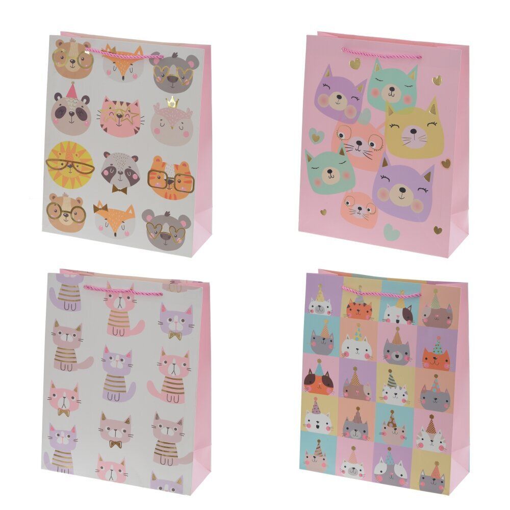 GAEM Пакет подарочный M (бумага 210г/м2, блок микс 12шт), L26 W10 H32 см, 4в.