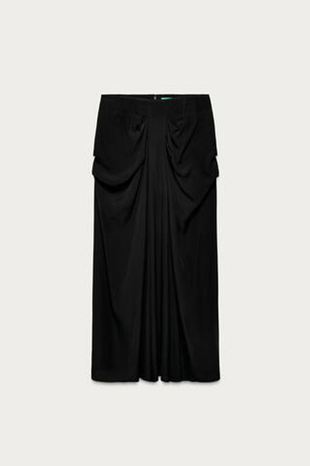 ZARA X MARISA BERENSON ЮБКА МИДИ СО СРЕДНЕЙ ПОСАДКОЙ, ЧЕРНЫЙ
