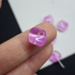 Бусина квадрат, волна, стеклянные, фуксия, сиреневый, 10мм, штучно