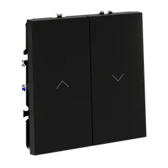 Выключатель встраиваемый VOLTUM S70 для жалюзи 10А, (черный матовый) vls020708