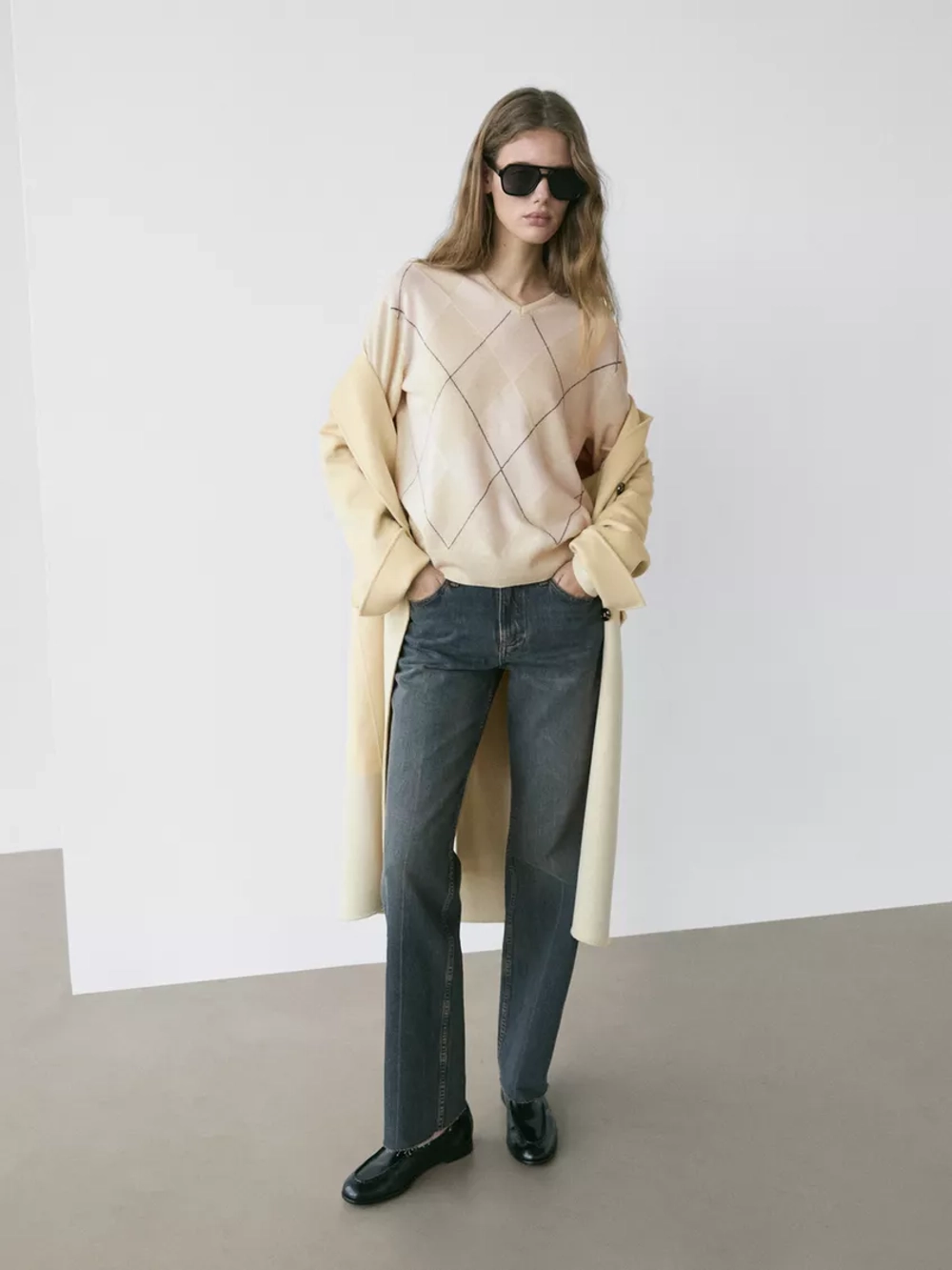 Massimo Dutti Джинсы прямого кроя, средне-синий