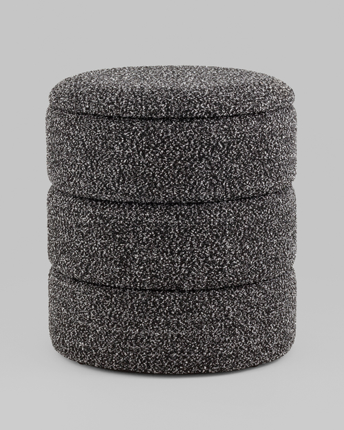 Пуф с ящиком Hive S букле черный меланж