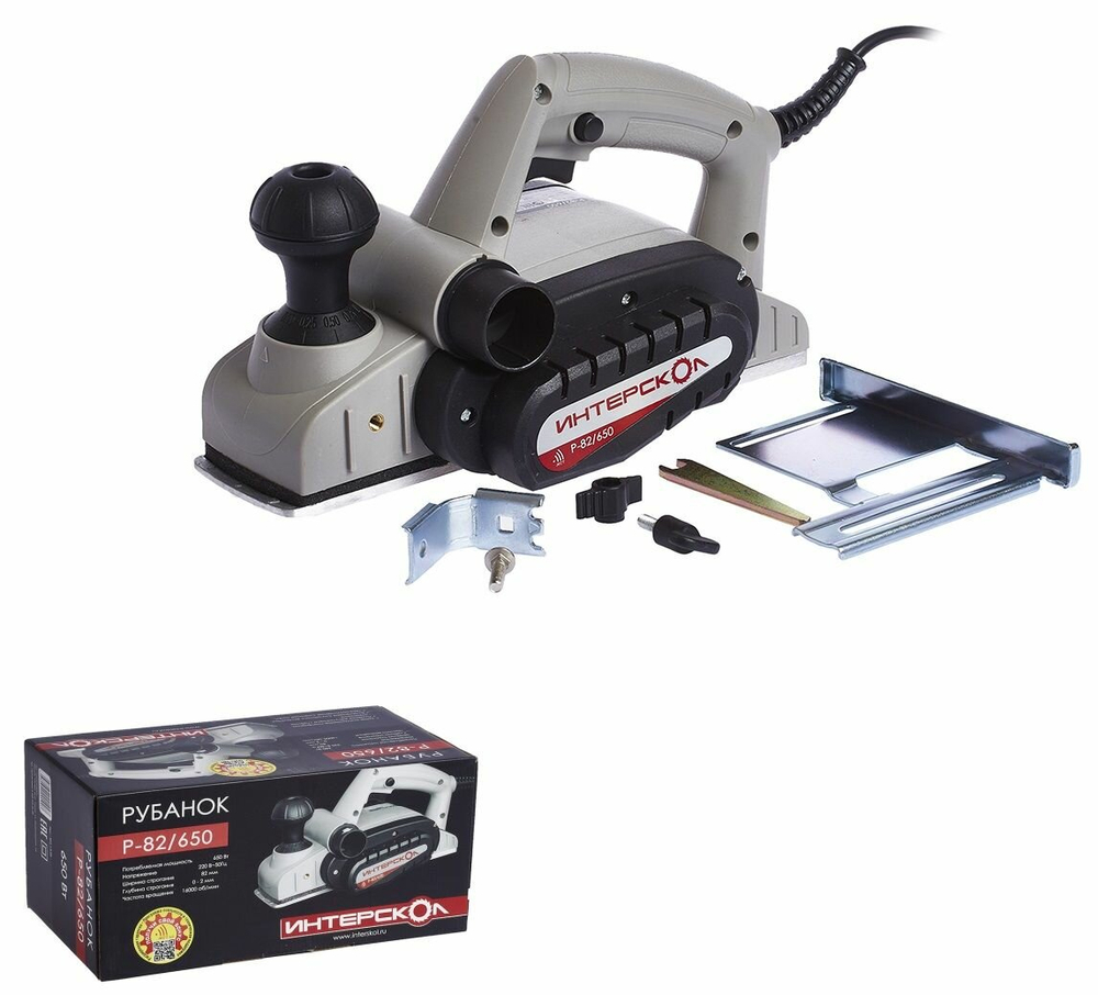 Рубанок ИНТЕРСКОЛ Р-82/650 650Вт 82мм 16000об/мин глуб:2мм(424.1.0.00)