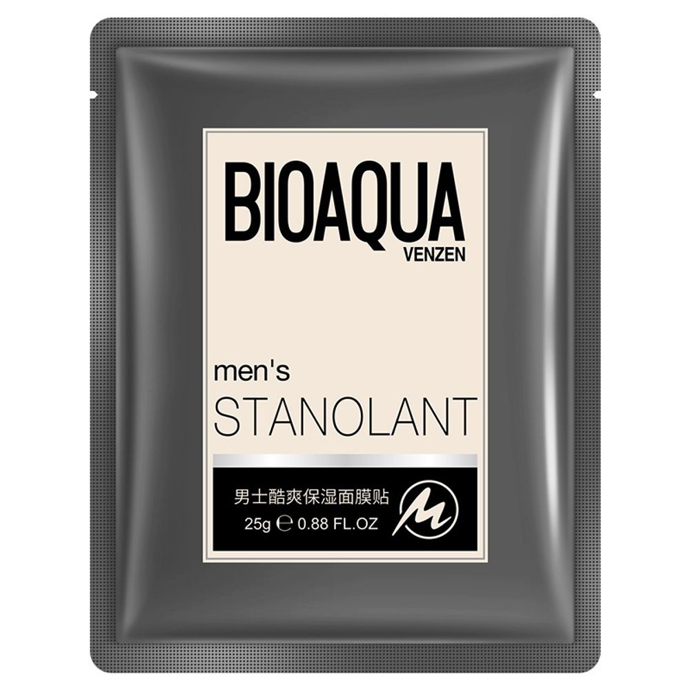 Мужская маска-салфетка для лица Увлажнение и контроль жирности BIOAQUA men&#39;s STANOLANT, 25 гр.