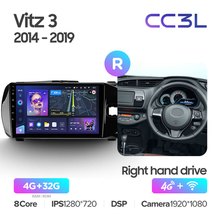 Teyes CC3L 9"для Toyota Vitz 2014-2019 (прав)