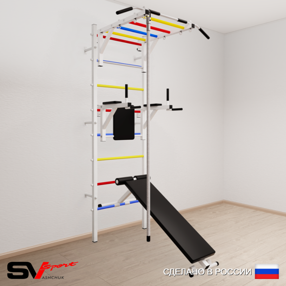Шведская стенка Sv Sport 550 (Турник рукоход/Брусья/Скамья/Канат)