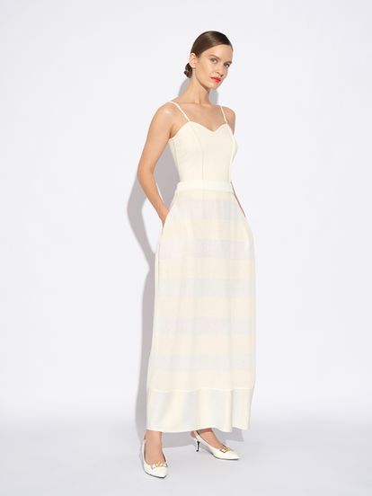 Женская юбка молочного цвета из шелка и вискозы - фото 2