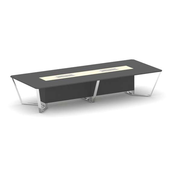 Steel Meet Стол переговорный прямоугольный MMK-PR.B.SP-14 Антрацит/Ваниль Глянец/Нержавеющая Сталь/Х
