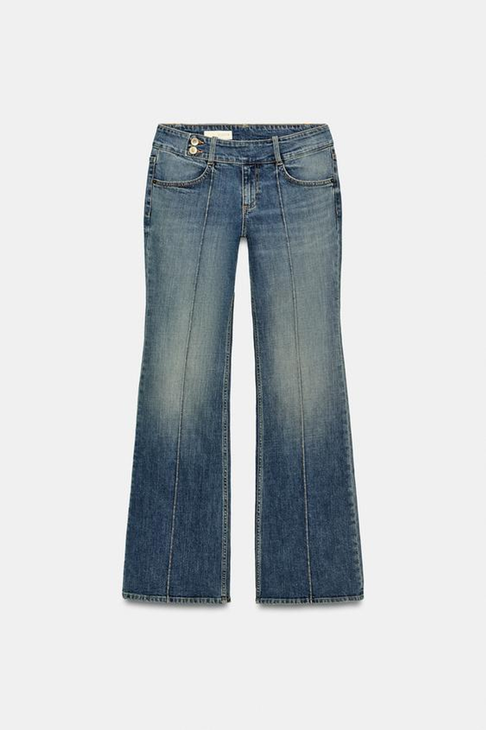 ZARA ДЖИНСЫ TRF BOOTCUT С НИЗКОЙ ПОСАДКОЙ, СИНИЙ