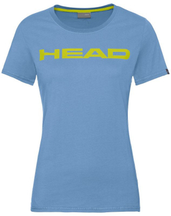 Женская футболка теннисная Head Club Lucy T-Shirt W - sky blue/yellow