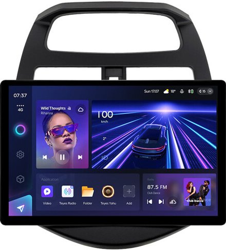 Магнитола для Chevrolet Spark M300 2009-2022, Ravon R2 (рамка матовая) - Teyes CC3-2K монитор 13", QLED+2K, Android 10, ТОП процессор, 4G SIM-слот, CarPlay