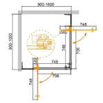 Душевой уголок Cezares Slider 90х90 SLIDER-A-2-90/100-BR-BORO профиль брашированное золото/стекло бронза