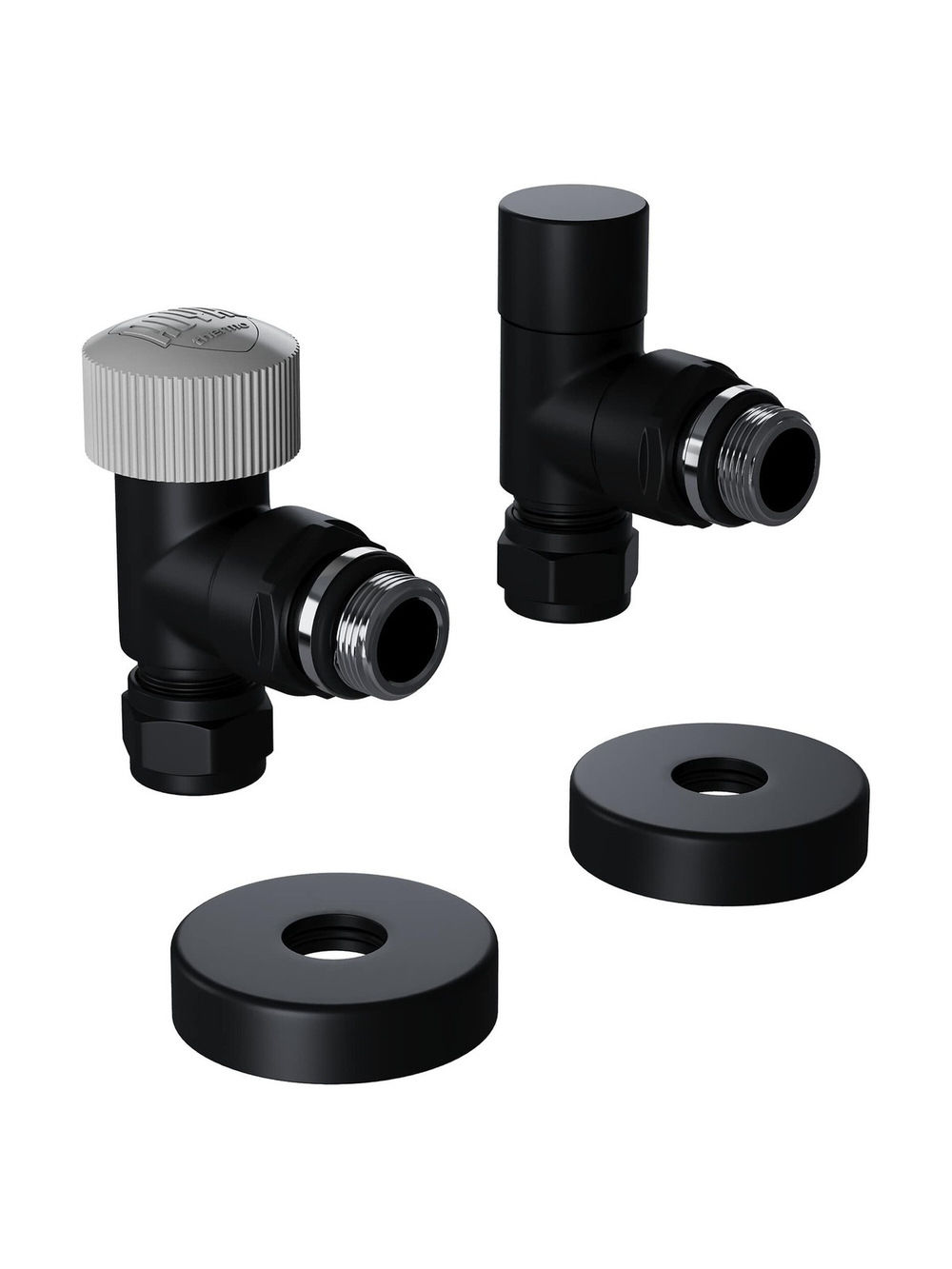 Набор термостатический угловой Royal Thermo Design Pro 15мм М30х1,5 (Черный)