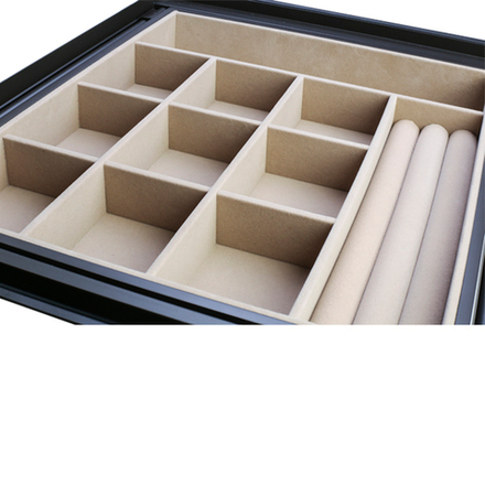 Выдвижная полка-органайзер со стеклянной панелью Unihopper с доводчиком, Naka