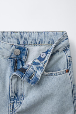 ZARA ДЖИНСЫ КАРГО С РАЗРЕЗАМИ, ГОЛУБОЙ